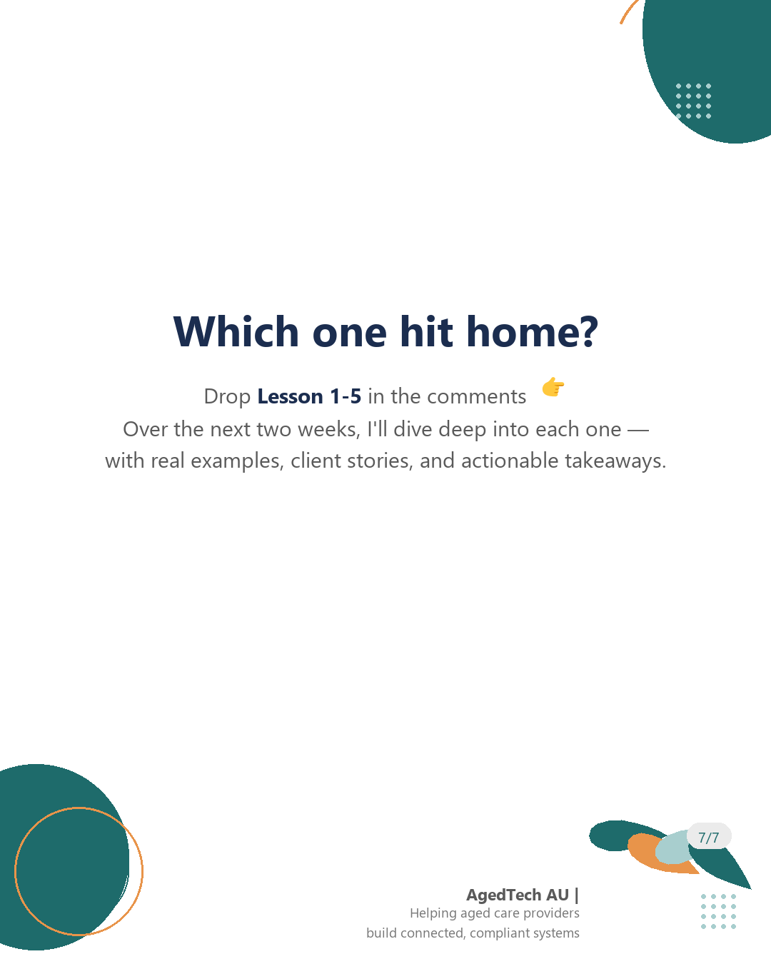 Which of the five lessons hit home?